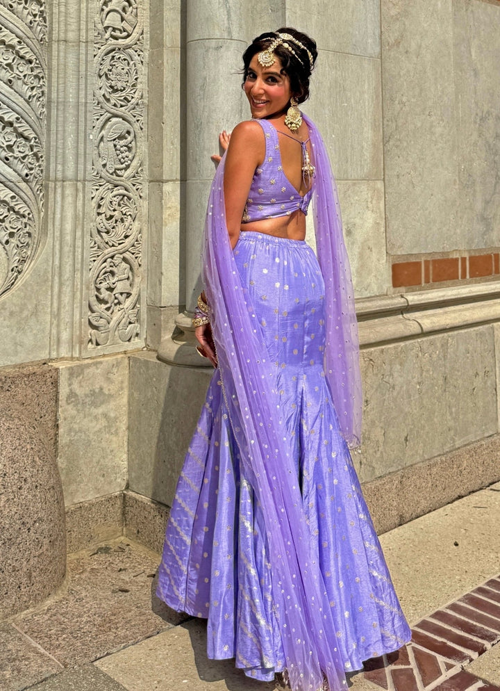 Lavender Jamewar Lehenga set Chamee and Palak - Fabilicious Fashion
