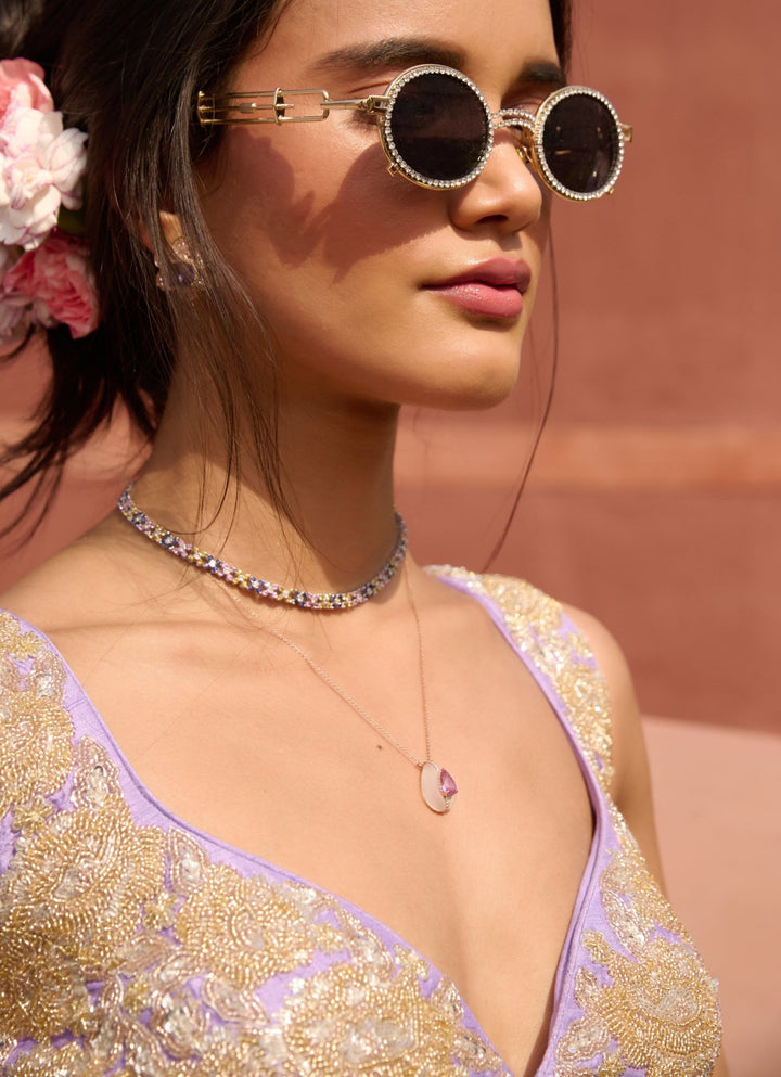 Lavender Jamewar Lehenga set Chamee and Palak - Fabilicious Fashion