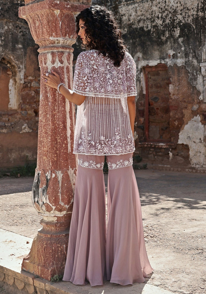 Lilac Cape Pant Set Seema Thukral - Fabilicious Fashion