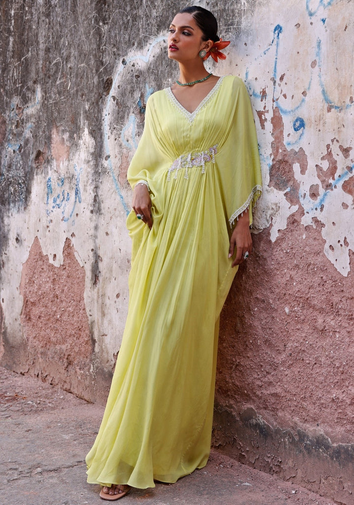 Lime Green Kaftan Seema Thukral - Fabilicious Fashion