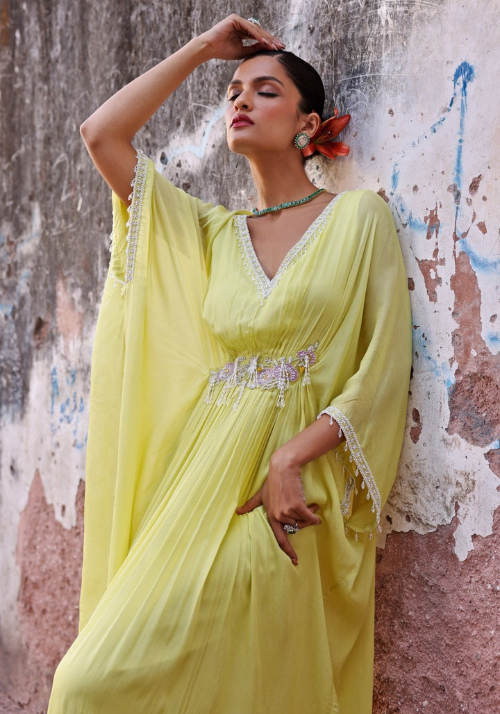 Lime Green Kaftan Seema Thukral - Fabilicious Fashion