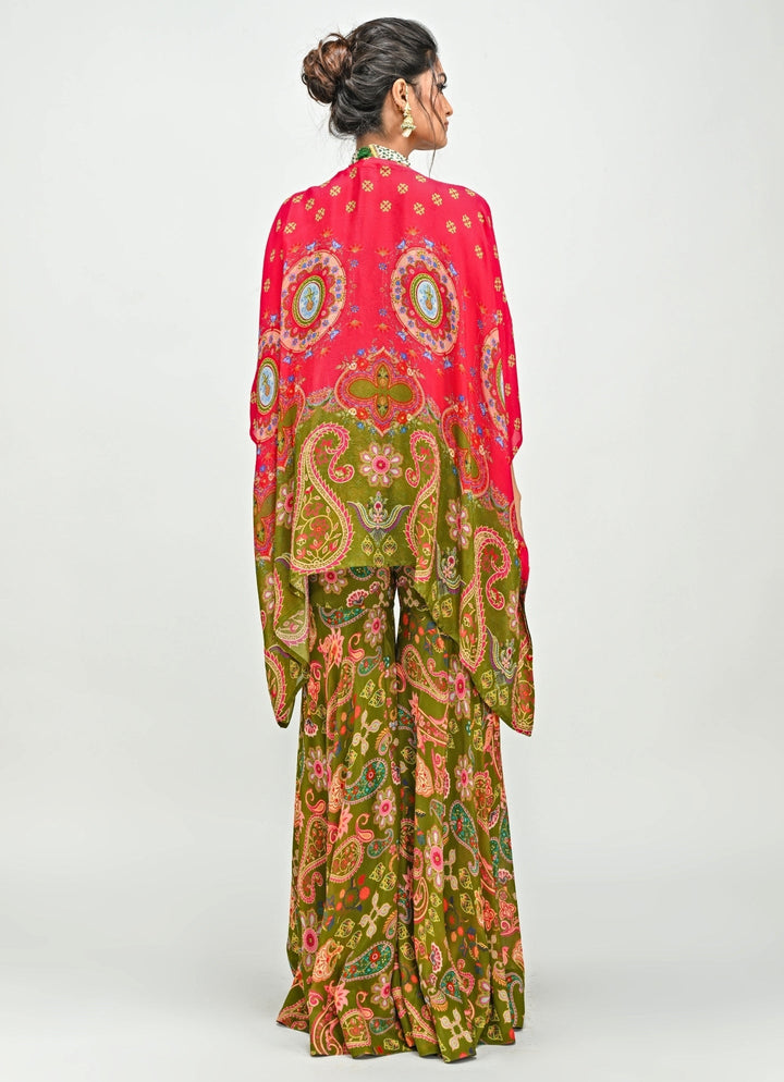 Olive Green Printed Blouse Sharara Set With Toga Juhi Bengani - Fabilicious Fashion