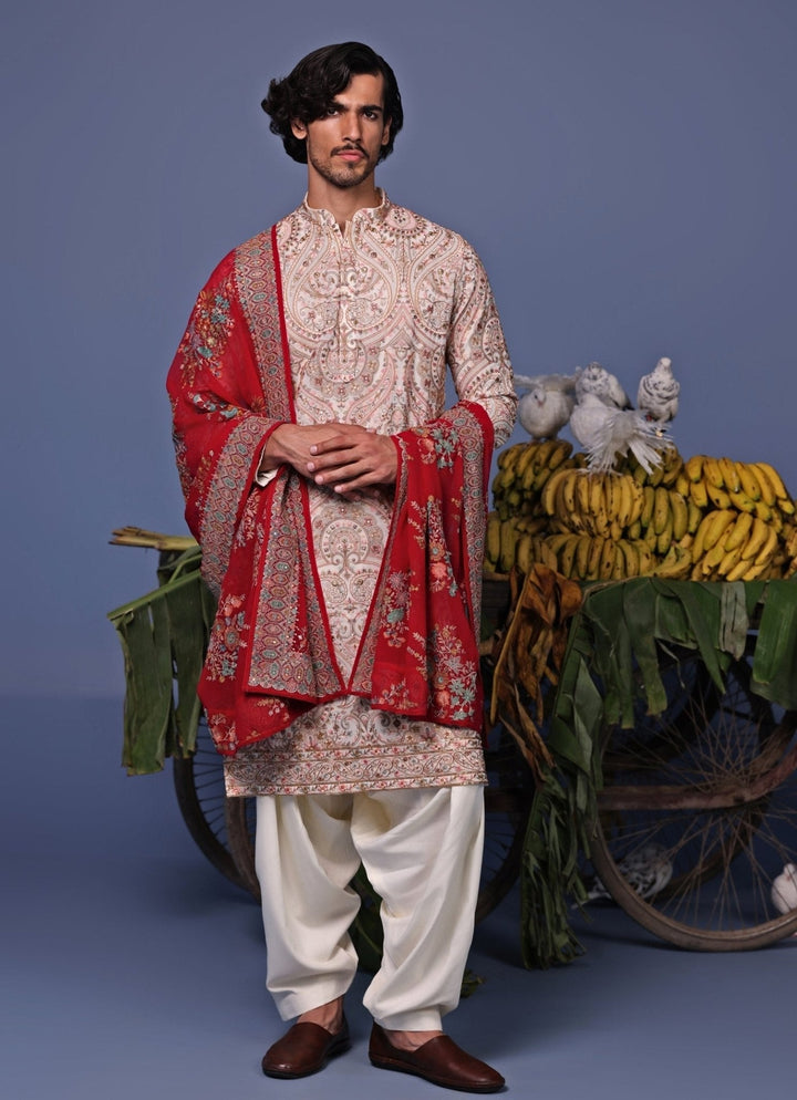 Pastel Pink Thread Embroidered Kurta Patiala Set Kalpraag - Fabilicious Fashion