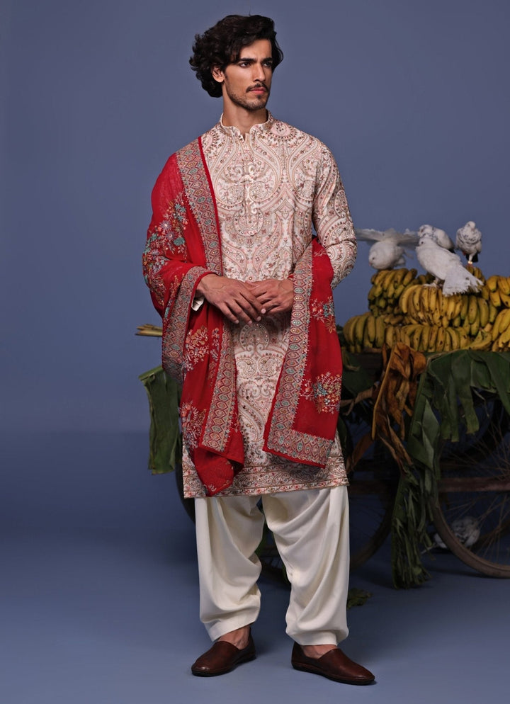 Pastel Pink Thread Embroidered Kurta Patiala Set Kalpraag - Fabilicious Fashion