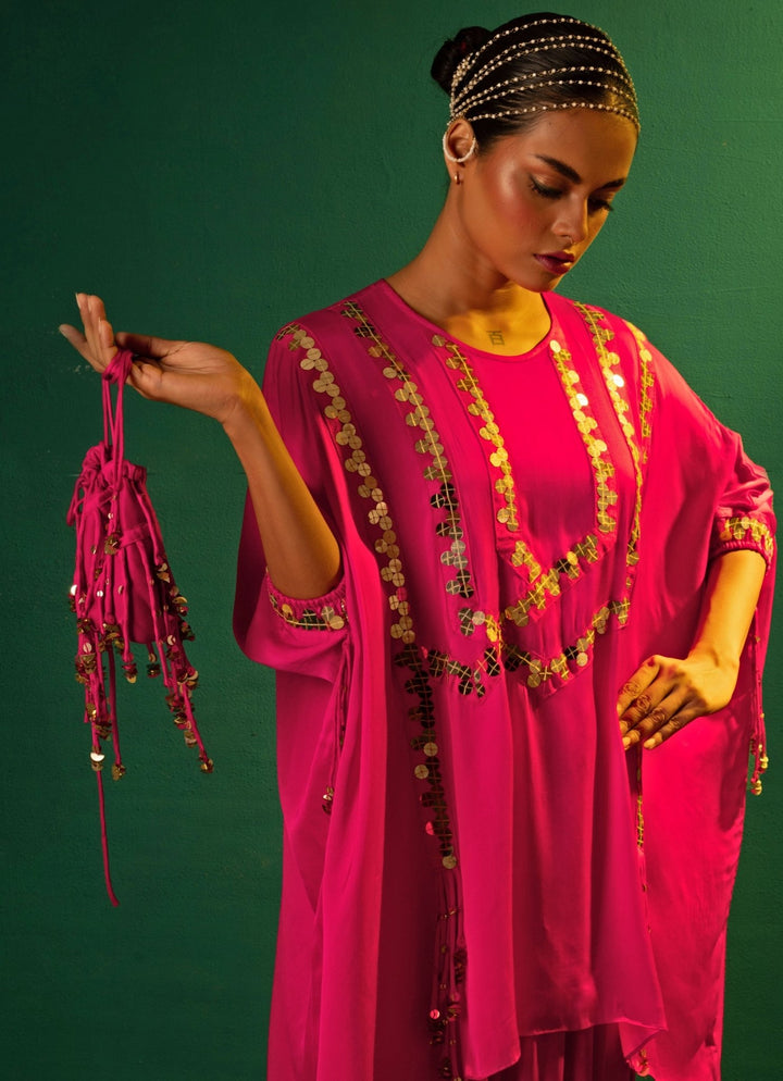 Pink Embroidered And Handcrafted Potli Prahnaaya - Fabilicious Fashion