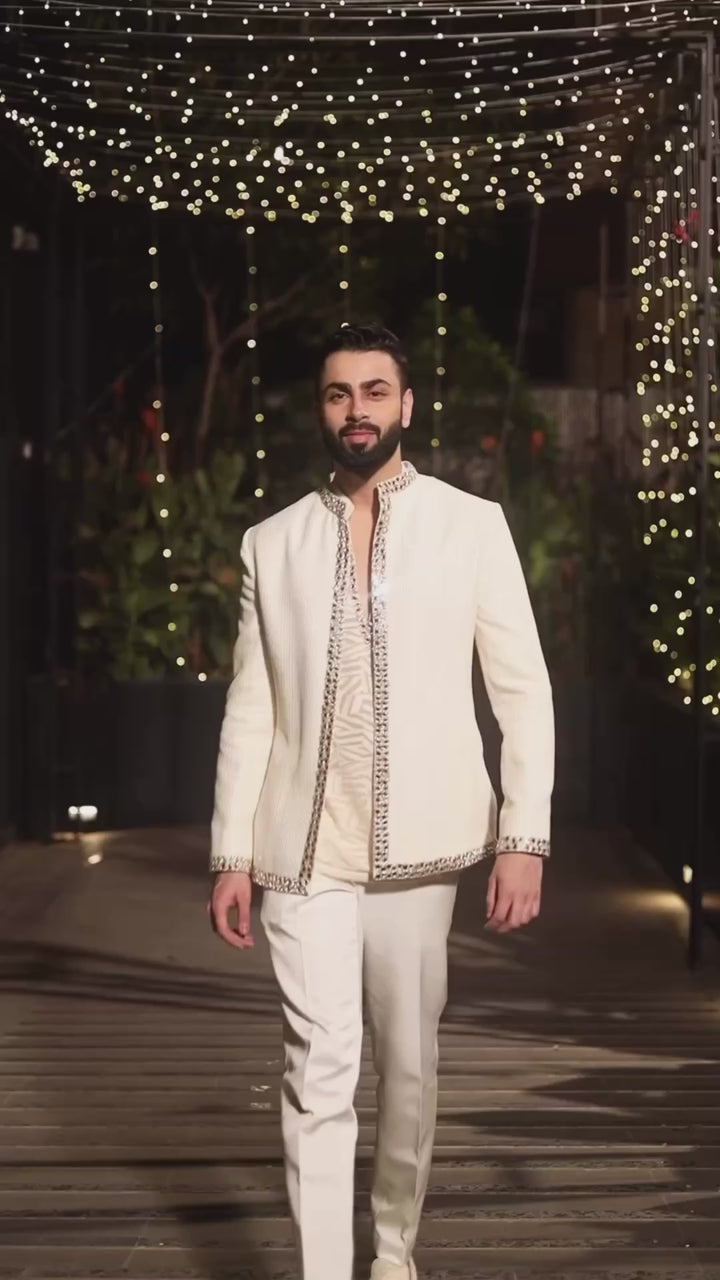 Ivory Silk Short Jacket Set