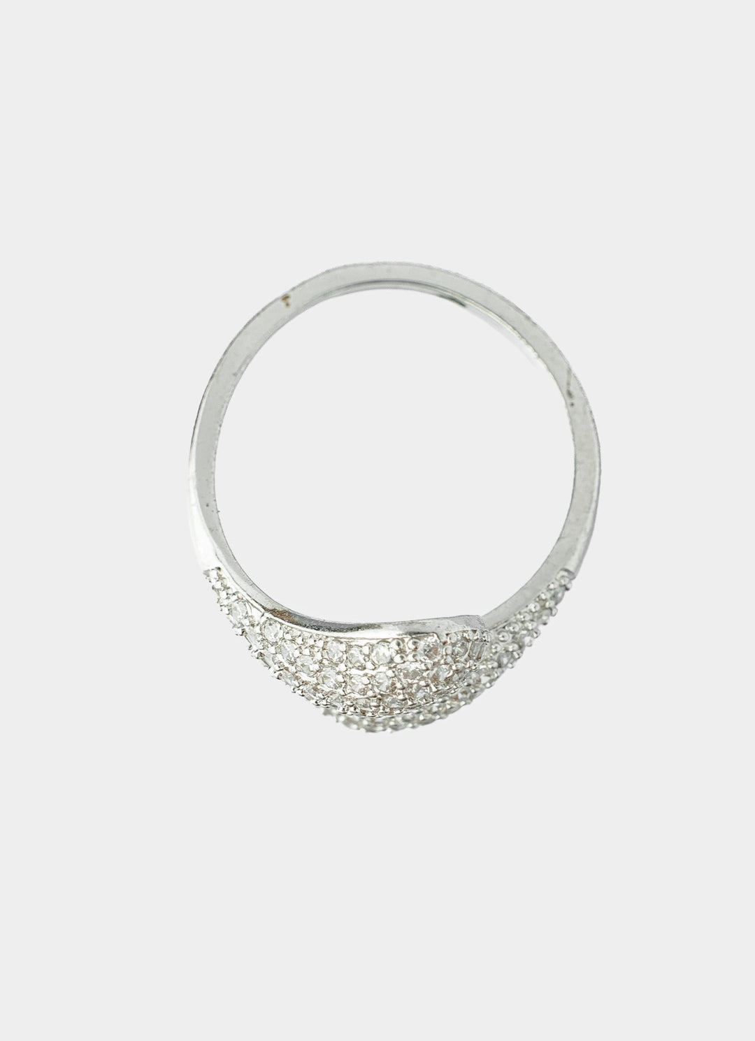 Silver Plated Dual Teardrop Zircon Ring Vivinia by Vidhi Mehra - Fabilicious Fashion