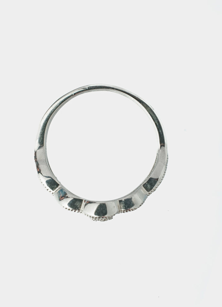 Silver Plated White Tiara Zircon Ring Vivinia by Vidhi Mehra - Fabilicious Fashion