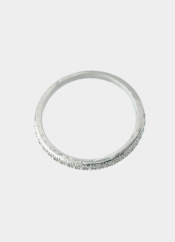 Silver Plated White Zircon Ring Vivinia by Vidhi Mehra - Fabilicious Fashion