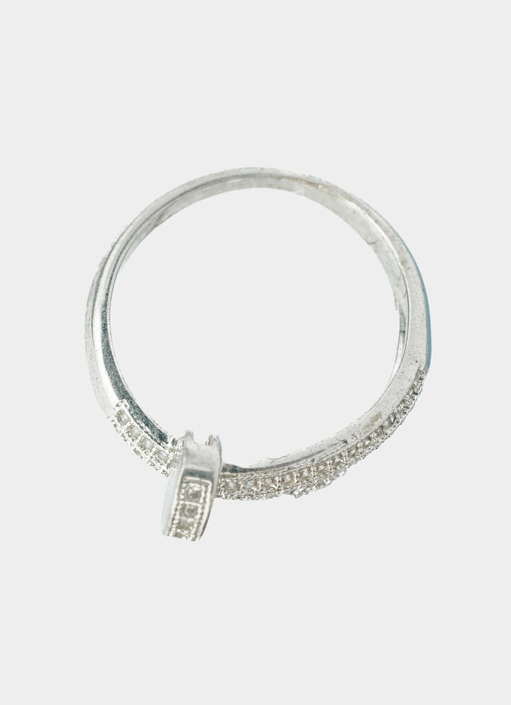 Silver Plated Wrap Around Zircon Ring Vivinia by Vidhi Mehra - Fabilicious Fashion