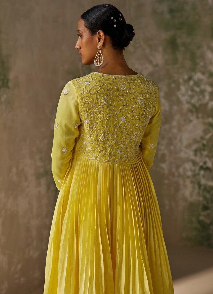 Yellow Embroidered Kurta Pant Zoon Tribe - Fabilicious Fashion
