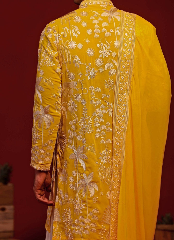 Yellow Embroidered Kurta Patiala Pant Set Kalpraag - Fabilicious Fashion