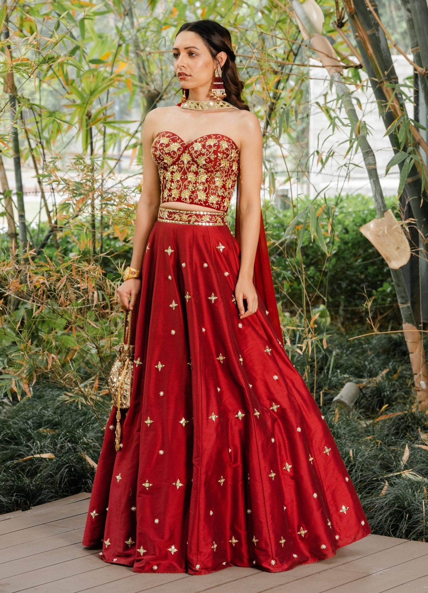 Rashika Sharma Red Corset And Silk Lehenga Fabilicious Fashion Rashika Sharma Red Corset And Silk Lehenga Fabilicious Fashion