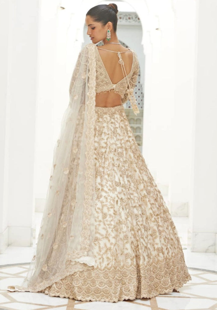 Beige Gold Bridal Lehenga Set Nitika Gujral - Fabilicious Fashion