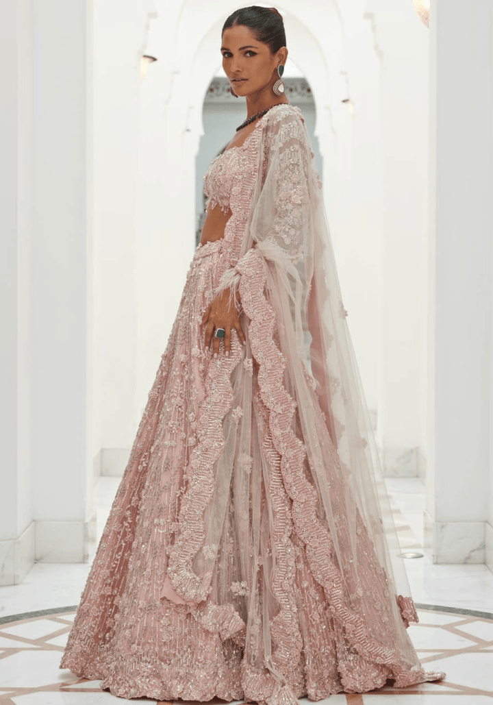 Blush Pink Bridal Lehenga Set Nitika Gujral - Fabilicious Fashion