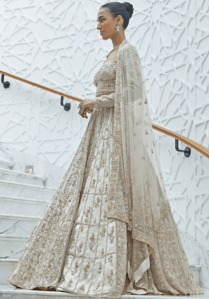 Champagne Bridal Lehenga Set Nitika Gujral - Fabilicious Fashion