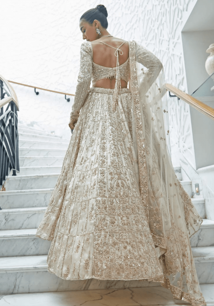 Champagne Bridal Lehenga Set Nitika Gujral - Fabilicious Fashion
