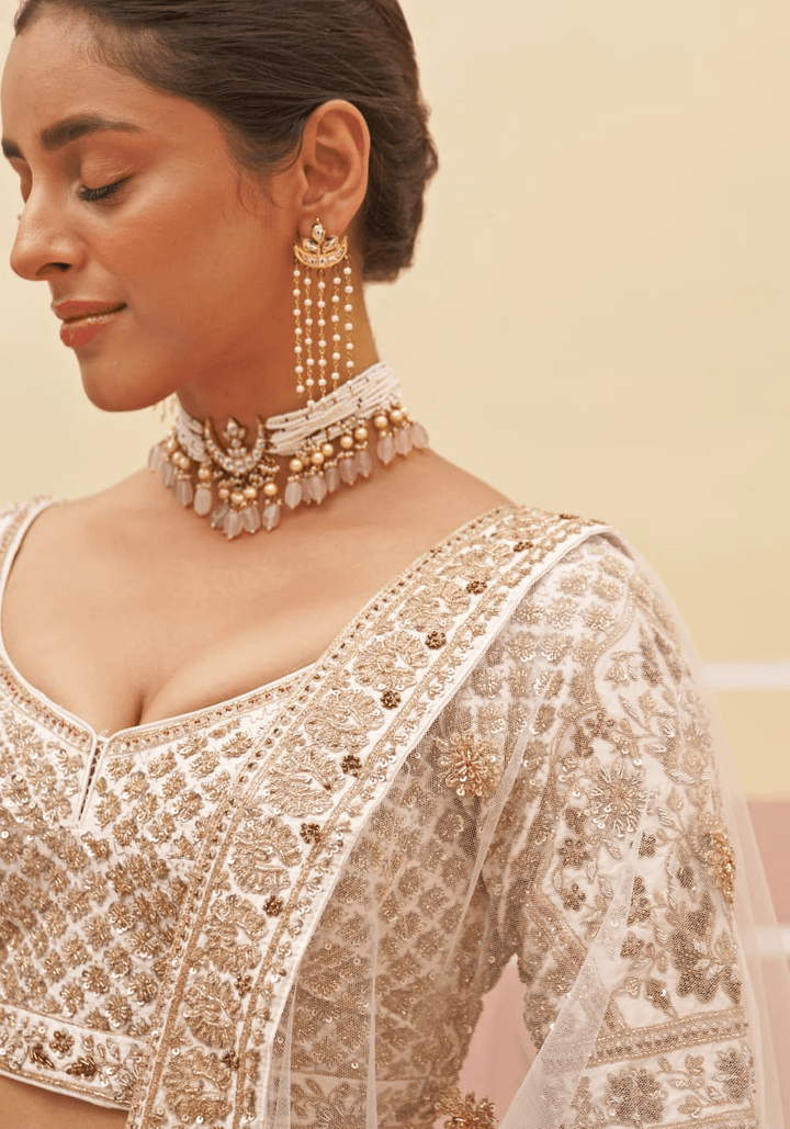 Dusty Pink And Gold Bridal Lehenga Angad Singh - Fabilicious Fashion