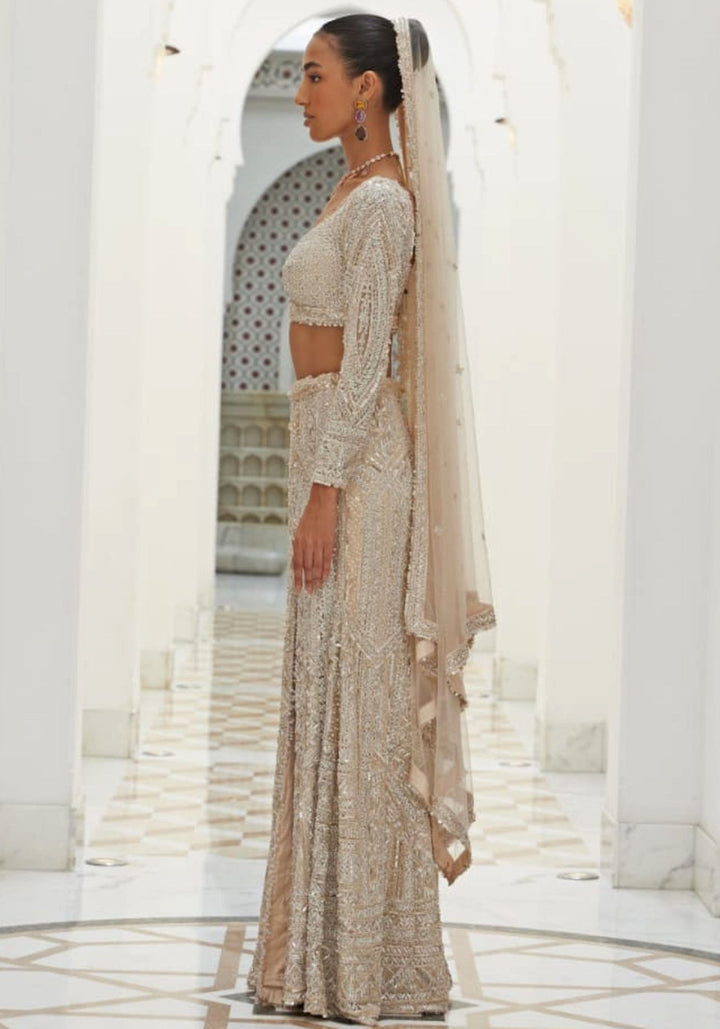 Dusty Pink Embroidered Slit Lehenga Set Nitika Gujral - Fabilicious Fashion