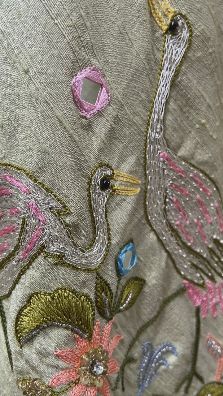 Tea Green Swan Lehenga