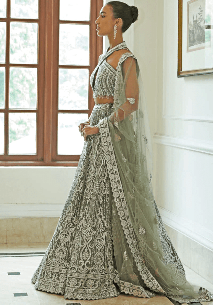 Grey Bridal Lehenga Set Nitika Gujral - Fabilicious Fashion