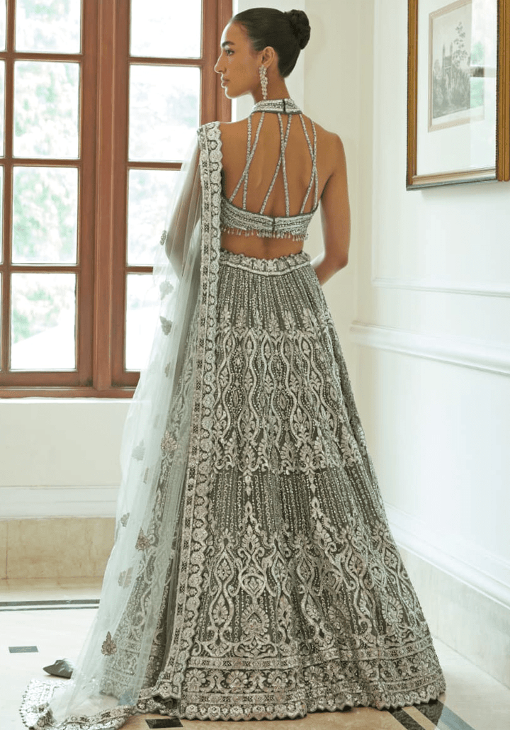 Grey Bridal Lehenga Set Nitika Gujral - Fabilicious Fashion