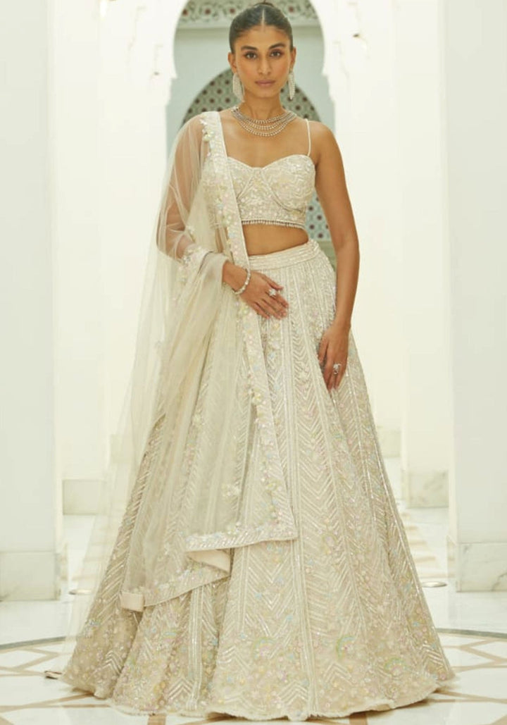 Ivory Bridal Lehenga Set Nitika Gujral - Fabilicious Fashion