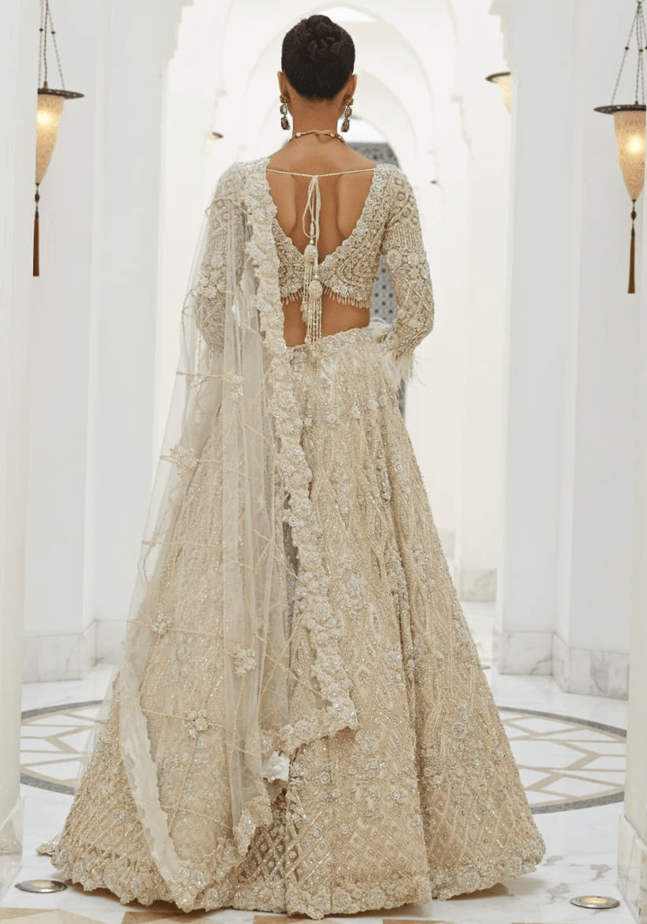 Ivory Embroidered Bridal Lehenga Set Nitika Gujral - Fabilicious Fashion