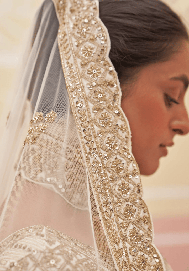 Ivory Embroidered Bridal Lehenga Angad Singh - Fabilicious Fashion