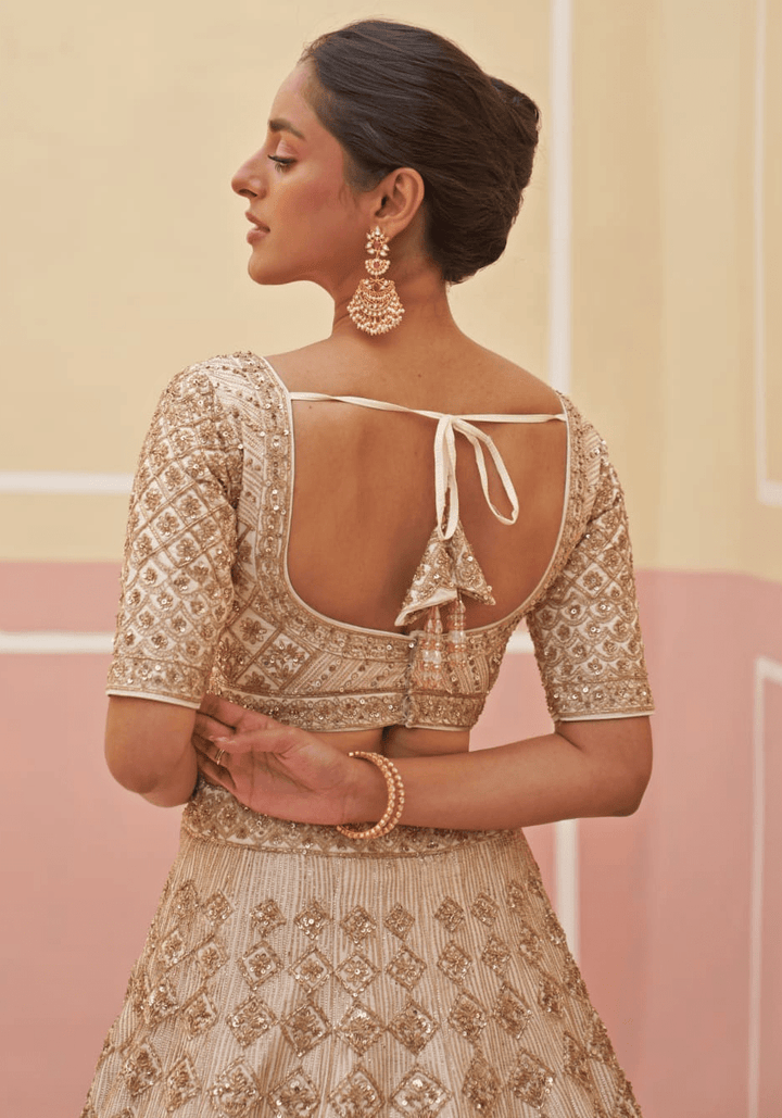 Ivory Embroidered Bridal Lehenga Angad Singh - Fabilicious Fashion