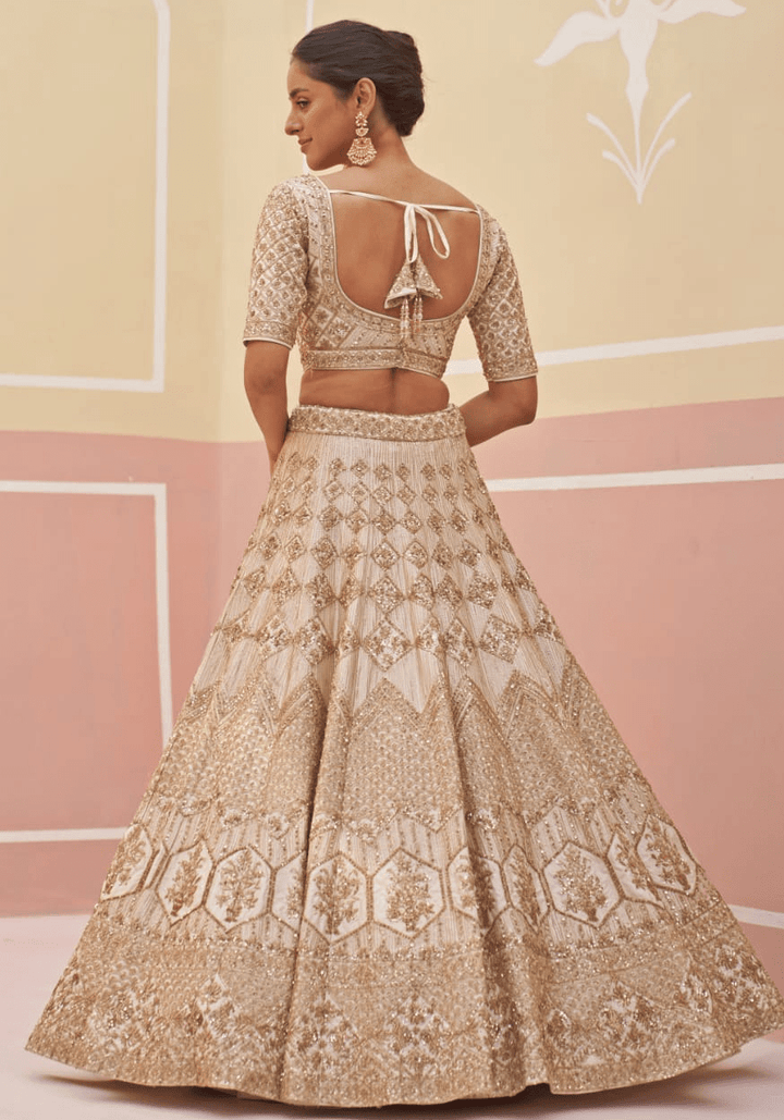 Ivory Embroidered Bridal Lehenga Angad Singh - Fabilicious Fashion