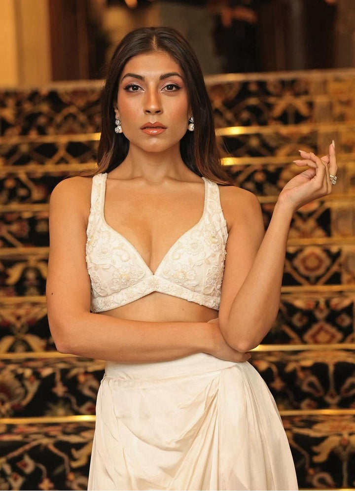 Ivory Slit Skirt and Cape Set Zoon Tribe - Fabilicious Fashion