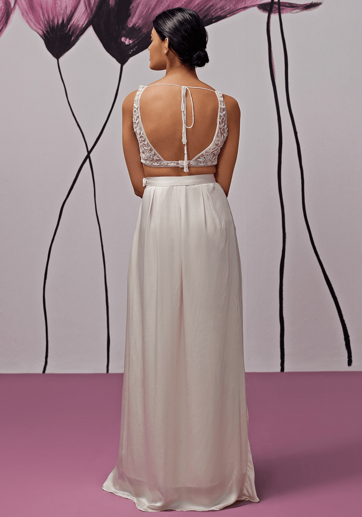 Ivory Slit Skirt and Cape Set Zoon Tribe - Fabilicious Fashion