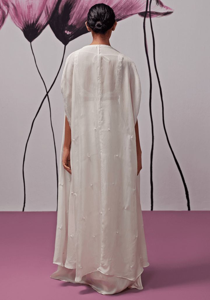 Ivory Slit Skirt and Cape Set Zoon Tribe - Fabilicious Fashion