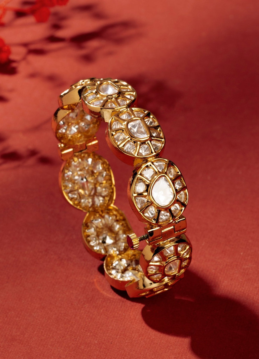 Kundan Polki Gold Plated Kadas Zevar by Geeta - Fabilicious Fashion