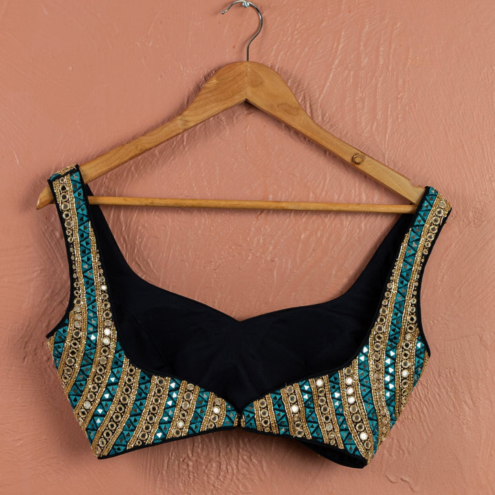 Midnight Blue Floral Printed Georgette Lehenga Set With Mirrorwork Blouse Anisha Shetty - Fabilicious Fashion