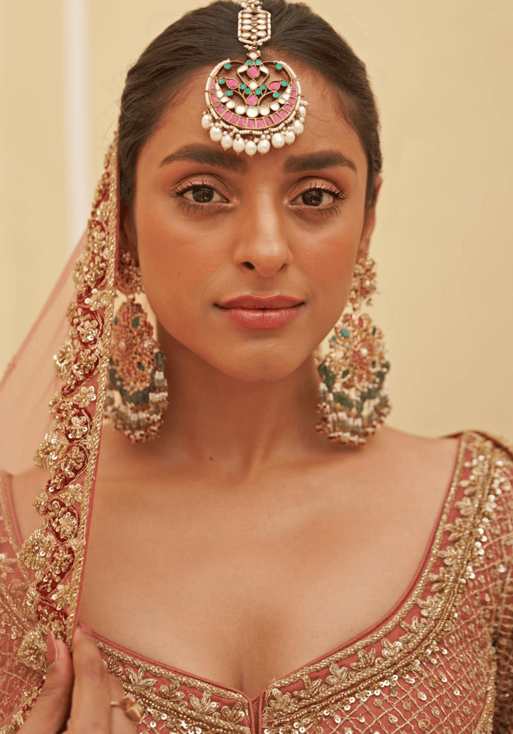 Onion Pink Organza Embroidered Bridal Lehenga Angad Singh - Fabilicious Fashion