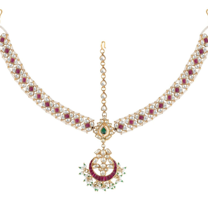 Pink And White Mathapatti Riana by Shikha Jindal - Fabilicious Fashion