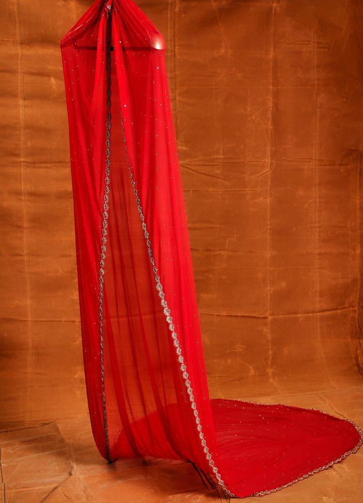 Ravishing Red Bridal Silk Lehenga Set Nitika Gujral - Fabilicious Fashion