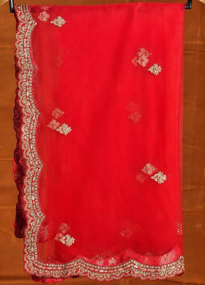 Red Ombre Dyed Bridal Silk Lehenga Set Nitika Gujral - Fabilicious Fashion