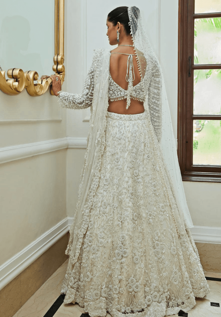 White Bridal Lehenga Set Nitika Gujral - Fabilicious Fashion