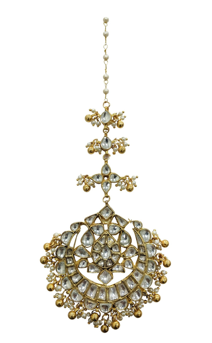 White With Gold Tikka Riana by Shikha Jindal - Fabilicious Fashion