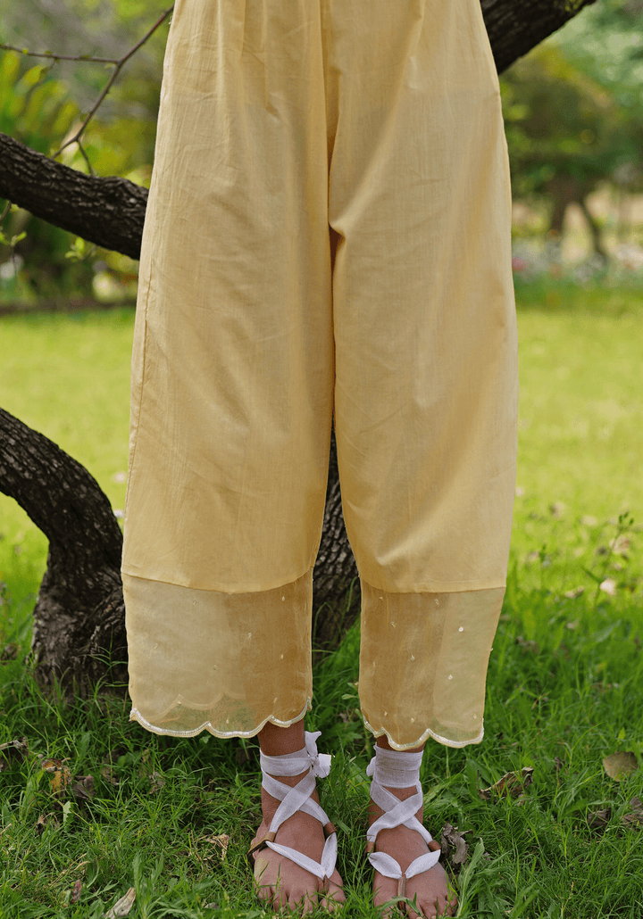 Yellow Embroidered Kurta Set Zoon Tribe - Fabilicious Fashion