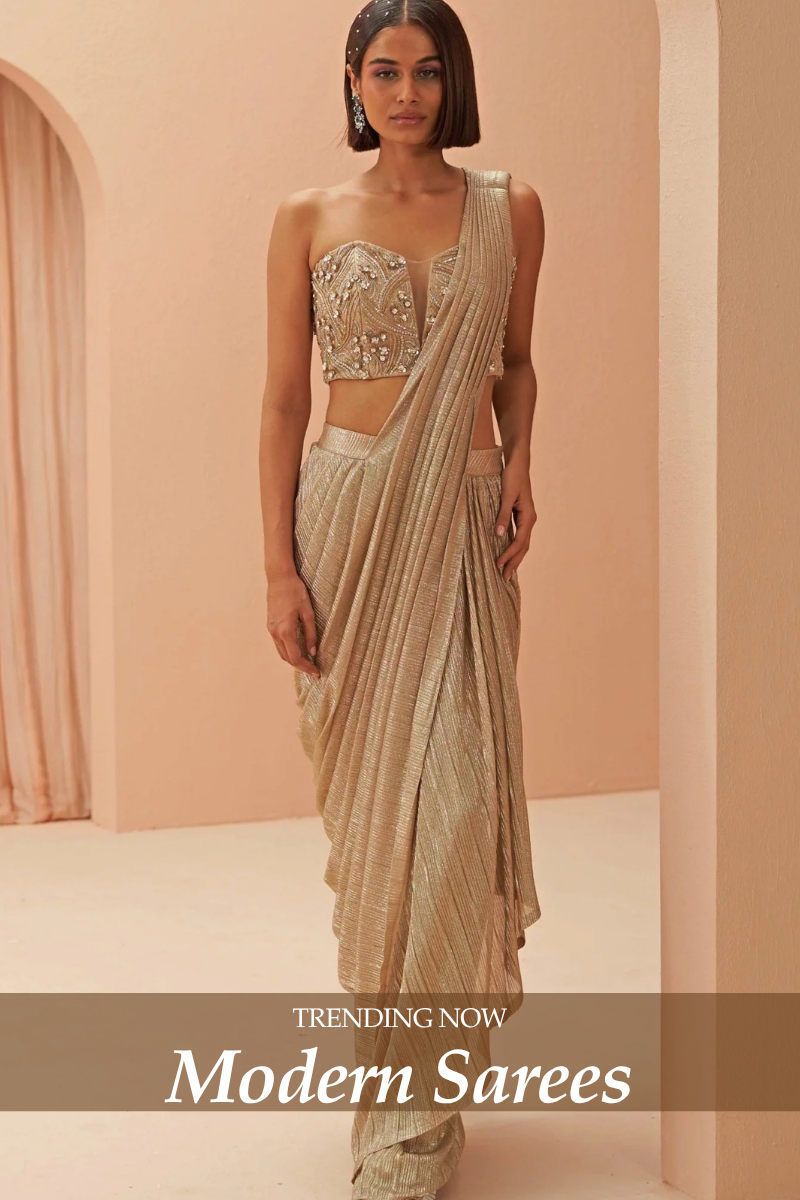 Modern Saree Trends 2025: Drapes, Blouses & Fabrics to Know