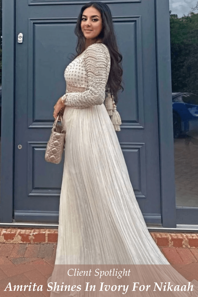 Amrita shines in Ivory Anarkali for a Nikaah Ceremony - Fabilicious Fashion