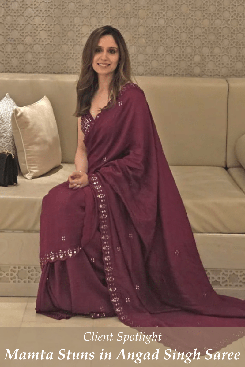 Angad Singh Saree Elegance: Mamta Valecha’s Reception Look in Abu Dhabi - Fabilicious Fashion