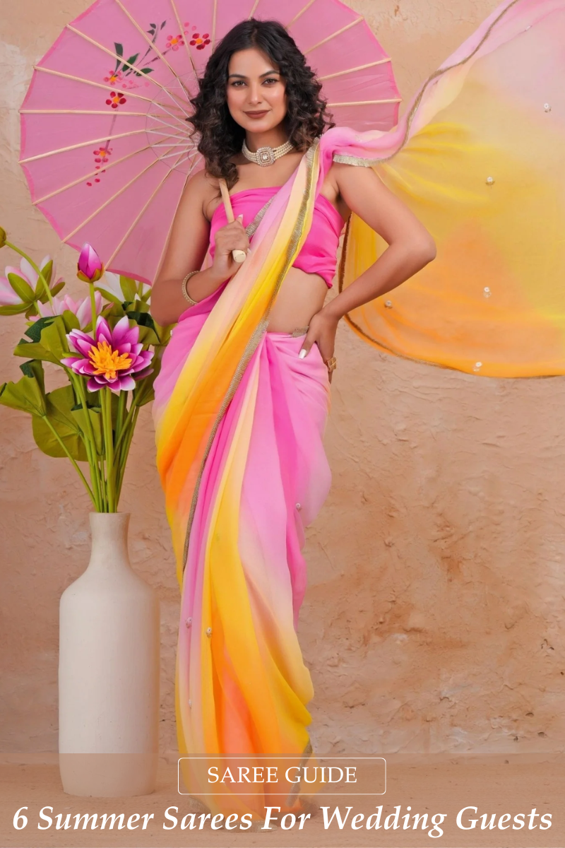 Breezy Elegance: 6 Summer‑Friendly Sarees for Wedding Guests & Bridesmaids in London - Fabilicious Fashion