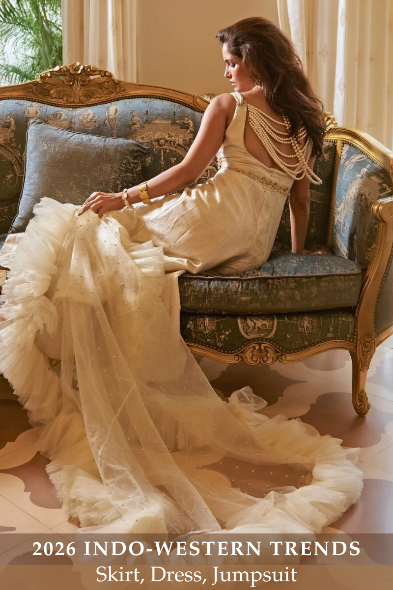 Current Indowestern Trends: Drape Skirts, Dresses and Jumpsuits - Fabilicious Fashion
