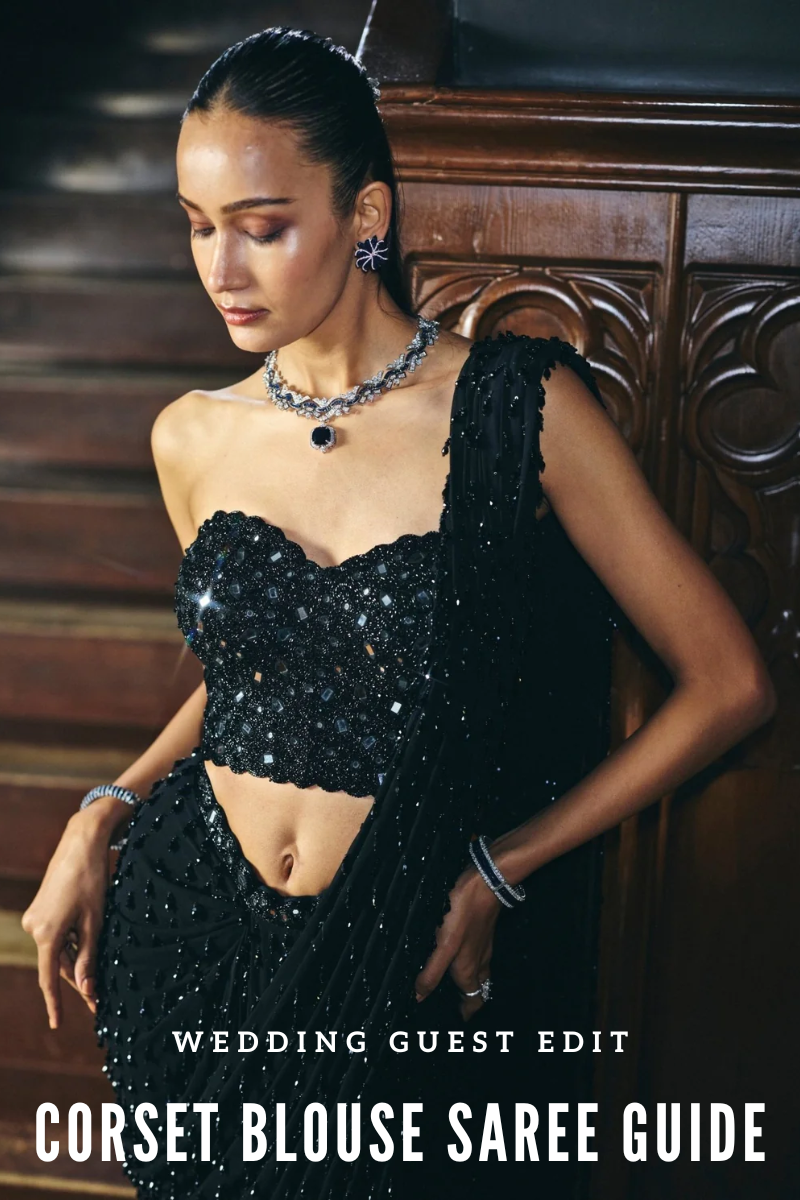 Corset Blouse Saree for Wedding Guests: Guide - Fabilicious Fashion