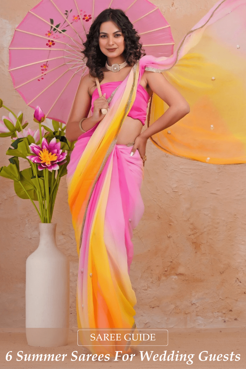 Breezy Elegance: 6 Summer‑Friendly Sarees for Wedding Guests & Bridesmaids in London - Fabilicious Fashion